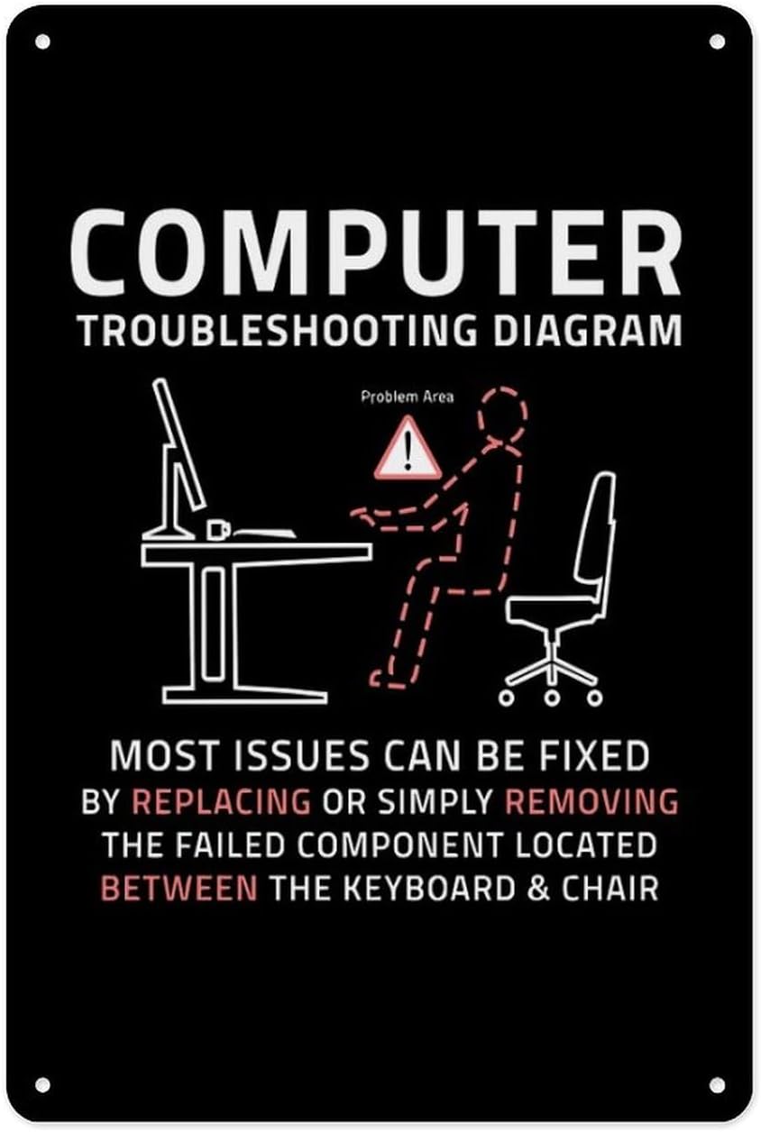 Office Tech Room - 금속 양철 간판 8 X 12