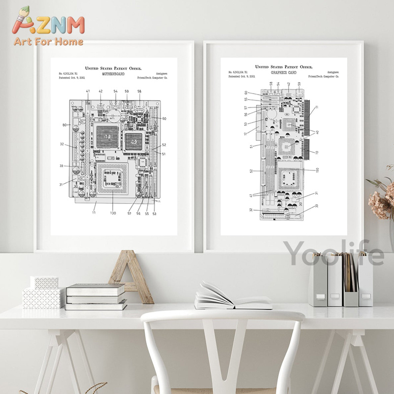AZNM 컴퓨터 마더보드 특허 캔버스 페인팅 기술 도식 - Office Print Tech 리뷰 및 가격