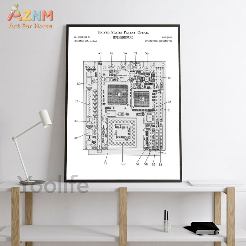 AZNM 컴퓨터 마더보드 특허 캔버스 페인팅 기술 도식 - Office Print Tech 리뷰 및 가격