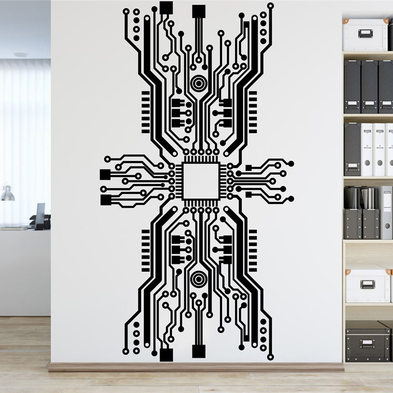 회로 보드 칩 벽 스티커 기술 기술 CPU 컴퓨터 IT - Office Tech Room 리뷰 및 가격