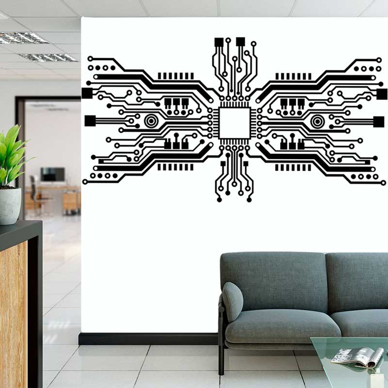 회로 보드 칩 벽 스티커 기술 기술 CPU 컴퓨터 IT - Office Tech Room 리뷰 및 가격